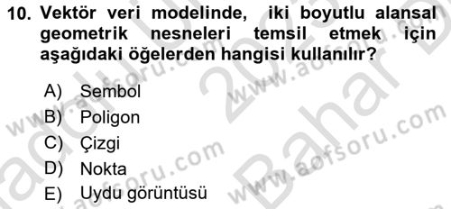 Konumsal Veritabanı 2 Dersi 2023 - 2024 Yılı (Vize) Ara Sınav Soruları 10. Soru