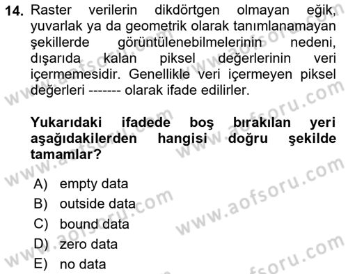 Konumsal Veritabanı 2 Dersi 2023 - 2024 Yılı (Vize) Ara Sınav Soruları 14. Soru