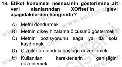 Konumsal Veritabanı 2 Dersi 2023 - 2024 Yılı (Vize) Ara Sınav Soruları 18. Soru