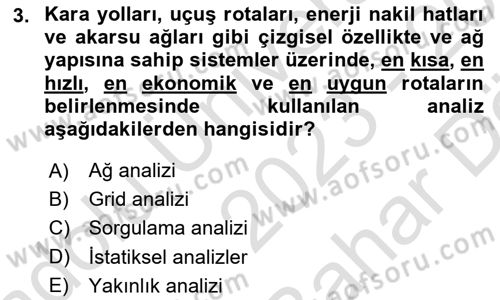 Konumsal Veritabanı 2 Dersi 2023 - 2024 Yılı (Vize) Ara Sınav Soruları 3. Soru
