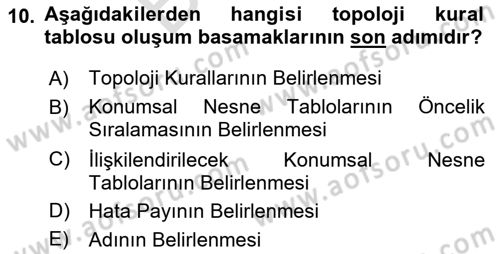 Konumsal Veritabanı 2 Dersi 2023 - 2024 Yılı (Final) Dönem Sonu Sınav Soruları 10. Soru