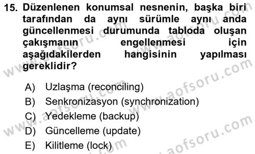 Konumsal Veritabanı 2 Dersi 2023 - 2024 Yılı (Final) Dönem Sonu Sınav Soruları 15. Soru