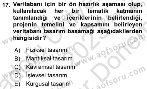 Konumsal Veritabanı 2 Dersi 2023 - 2024 Yılı (Final) Dönem Sonu Sınav Soruları 17. Soru