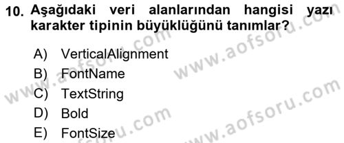 Konumsal Veritabanı 2 Dersi 2023 - 2024 Yılı Yaz Okulu Sınav Soruları 10. Soru