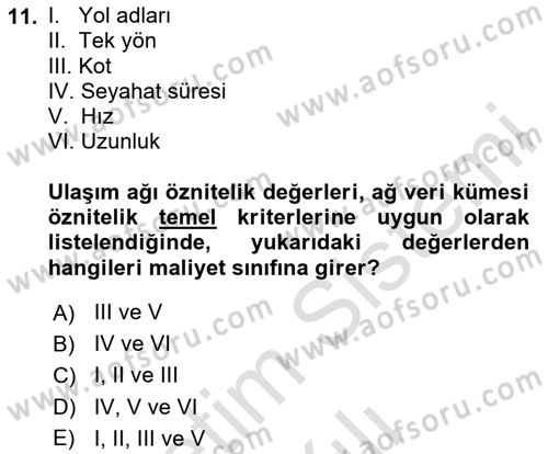 Konumsal Veritabanı 2 Dersi 2023 - 2024 Yılı Yaz Okulu Sınav Soruları 11. Soru