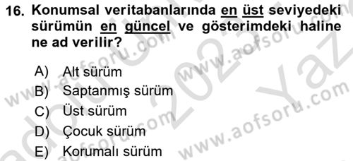 Konumsal Veritabanı 2 Dersi 2023 - 2024 Yılı Yaz Okulu Sınav Soruları 16. Soru