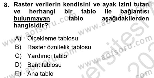 Konumsal Veritabanı 2 Dersi 2023 - 2024 Yılı Yaz Okulu Sınav Soruları 8. Soru