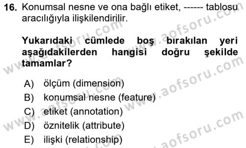 Konumsal Veritabanı 2 Dersi 2024 - 2025 Yılı (Vize) Ara Sınav Soruları 16. Soru