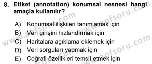 Konumsal Veritabanı 2 Dersi 2024 - 2025 Yılı (Vize) Ara Sınav Soruları 8. Soru