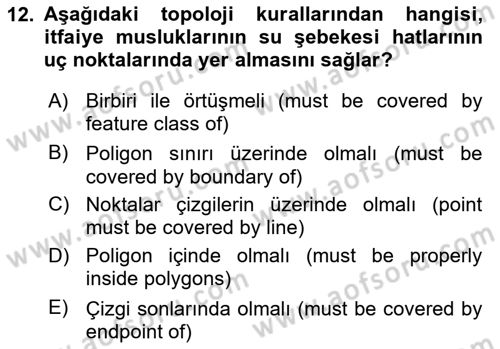 Konumsal Veritabanı 2 Dersi 2024 - 2025 Yılı (Final) Dönem Sonu Sınav Soruları 12. Soru