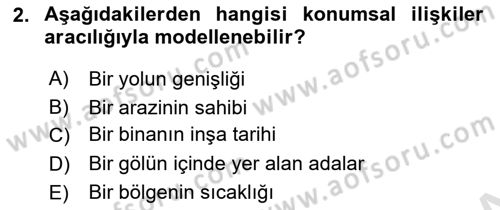 Konumsal Veritabanı 2 Dersi 2024 - 2025 Yılı (Final) Dönem Sonu Sınav Soruları 2. Soru