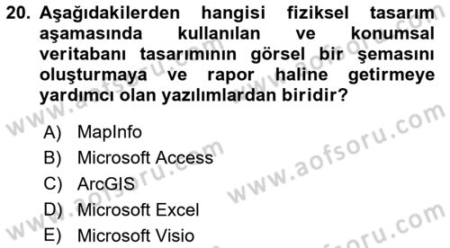 Konumsal Veritabanı 2 Dersi 2024 - 2025 Yılı (Final) Dönem Sonu Sınav Soruları 20. Soru