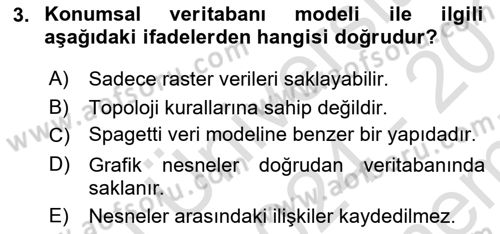 Konumsal Veritabanı 2 Dersi 2024 - 2025 Yılı (Final) Dönem Sonu Sınav Soruları 3. Soru