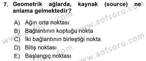 Konumsal Veritabanı 2 Dersi 2024 - 2025 Yılı (Final) Dönem Sonu Sınav Soruları 7. Soru