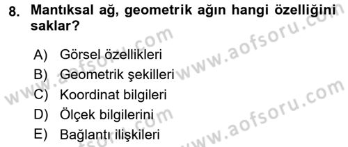 Konumsal Veritabanı 2 Dersi 2024 - 2025 Yılı (Final) Dönem Sonu Sınav Soruları 8. Soru