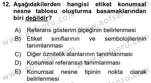 Konumsal Veritabanı 2 Dersi 2024 - 2025 Yılı Yaz Okulu Sınav Soruları 12. Soru
