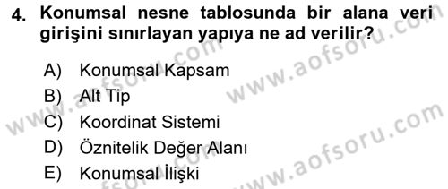 Konumsal Veritabanı 2 Dersi 2024 - 2025 Yılı Yaz Okulu Sınav Soruları 4. Soru