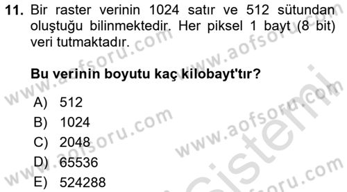 Konumsal Veritabanı 2 Dersi 2025 - 2026 Yılı (Vize) Ara Sınav Soruları 11. Soru