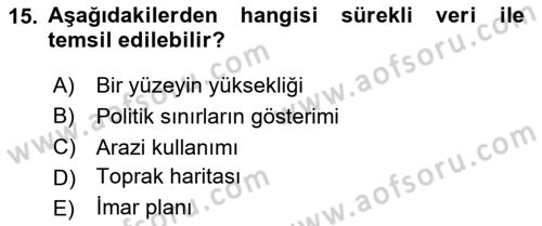 Konumsal Veritabanı 2 Dersi 2025 - 2026 Yılı (Vize) Ara Sınav Soruları 15. Soru