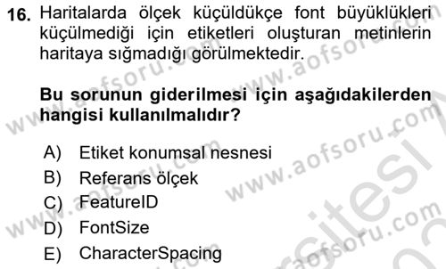Konumsal Veritabanı 2 Dersi 2025 - 2026 Yılı (Vize) Ara Sınav Soruları 16. Soru