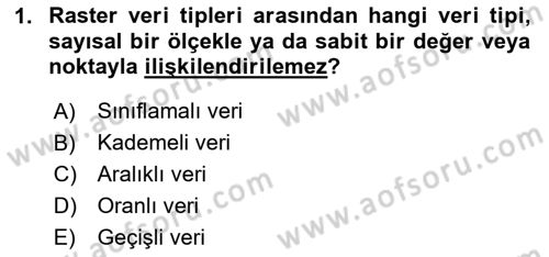 Konumsal Veritabanı 2 Dersi 2025 - 2026 Yılı (Final) Dönem Sonu Sınav Soruları 1. Soru