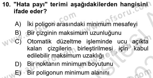 Konumsal Veritabanı 2 Dersi 2025 - 2026 Yılı (Final) Dönem Sonu Sınav Soruları 10. Soru