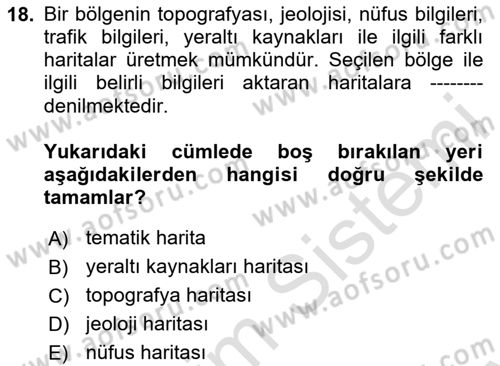 Konumsal Veritabanı 2 Dersi 2025 - 2026 Yılı (Final) Dönem Sonu Sınav Soruları 18. Soru