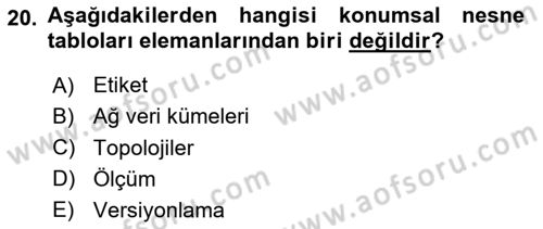 Konumsal Veritabanı 2 Dersi 2025 - 2026 Yılı (Final) Dönem Sonu Sınav Soruları 20. Soru