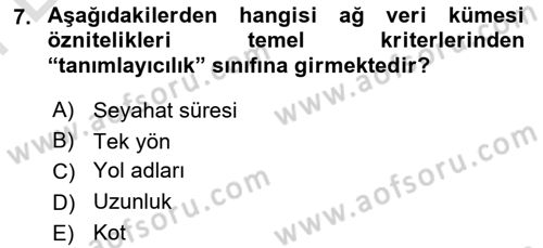 Konumsal Veritabanı 2 Dersi 2025 - 2026 Yılı (Final) Dönem Sonu Sınav Soruları 7. Soru