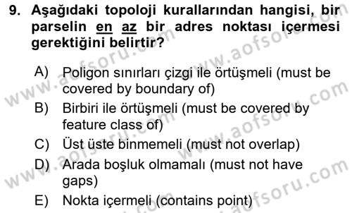 Konumsal Veritabanı 2 Dersi 2025 - 2026 Yılı (Final) Dönem Sonu Sınav Soruları 9. Soru