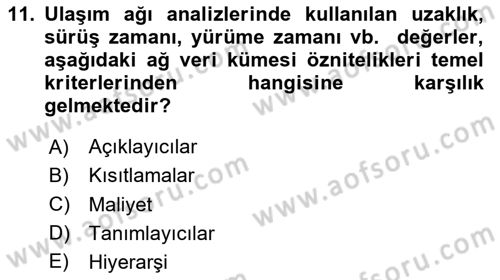 Konumsal Veritabanı 2 Dersi 2025 - 2026 Yılı Yaz Okulu Sınav Soruları 11. Soru