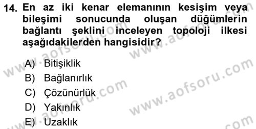 Konumsal Veritabanı 2 Dersi 2025 - 2026 Yılı Yaz Okulu Sınav Soruları 14. Soru