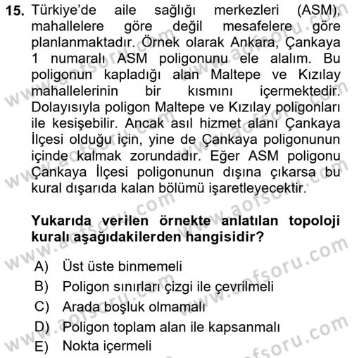 Konumsal Veritabanı 2 Dersi 2025 - 2026 Yılı Yaz Okulu Sınav Soruları 15. Soru