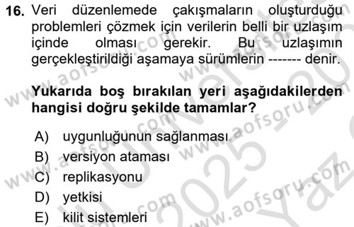 Konumsal Veritabanı 2 Dersi 2025 - 2026 Yılı Yaz Okulu Sınav Soruları 16. Soru