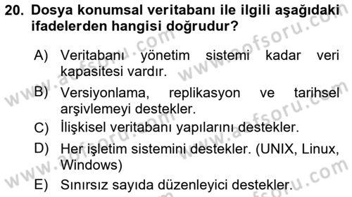 Konumsal Veritabanı 2 Dersi 2025 - 2026 Yılı Yaz Okulu Sınav Soruları 20. Soru