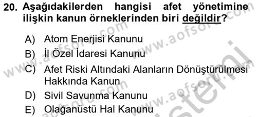 CBS Standartları ve Temel Mevzuat Dersi 2016 - 2017 Yılı (Vize) Ara Sınav Soruları 20. Soru