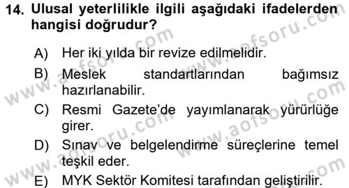 CBS Standartları ve Temel Mevzuat Dersi 2016 - 2017 Yılı (Final) Dönem Sonu Sınav Soruları 14. Soru