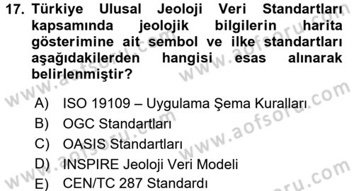 CBS Standartları ve Temel Mevzuat Dersi 2016 - 2017 Yılı (Final) Dönem Sonu Sınav Soruları 17. Soru