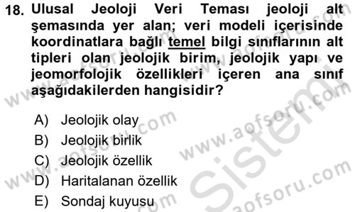 CBS Standartları ve Temel Mevzuat Dersi 2016 - 2017 Yılı (Final) Dönem Sonu Sınav Soruları 18. Soru