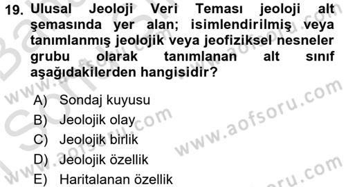 CBS Standartları ve Temel Mevzuat Dersi 2016 - 2017 Yılı (Final) Dönem Sonu Sınav Soruları 19. Soru