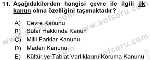 CBS Standartları ve Temel Mevzuat Dersi 2017 - 2018 Yılı (Vize) Ara Sınav Soruları 11. Soru