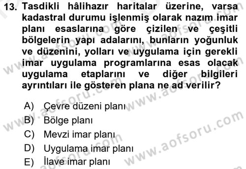 CBS Standartları ve Temel Mevzuat Dersi 2017 - 2018 Yılı (Vize) Ara Sınav Soruları 13. Soru
