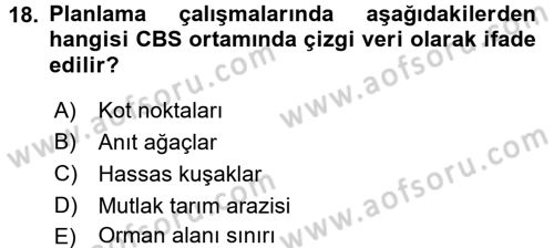 CBS Standartları ve Temel Mevzuat Dersi 2017 - 2018 Yılı (Vize) Ara Sınav Soruları 18. Soru