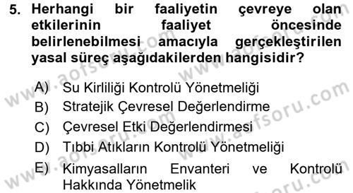 CBS Standartları ve Temel Mevzuat Dersi 2017 - 2018 Yılı (Vize) Ara Sınav Soruları 5. Soru