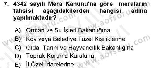 CBS Standartları ve Temel Mevzuat Dersi 2017 - 2018 Yılı (Vize) Ara Sınav Soruları 7. Soru