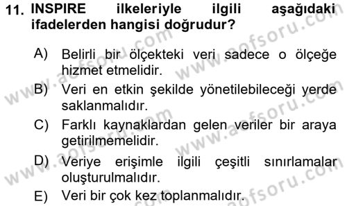 CBS Standartları ve Temel Mevzuat Dersi 2017 - 2018 Yılı (Final) Dönem Sonu Sınav Soruları 11. Soru