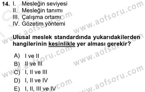 CBS Standartları ve Temel Mevzuat Dersi 2017 - 2018 Yılı (Final) Dönem Sonu Sınav Soruları 14. Soru