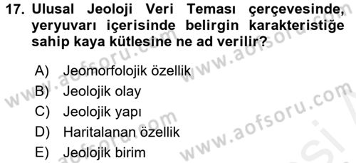CBS Standartları ve Temel Mevzuat Dersi 2017 - 2018 Yılı (Final) Dönem Sonu Sınav Soruları 17. Soru