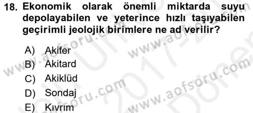CBS Standartları ve Temel Mevzuat Dersi 2017 - 2018 Yılı (Final) Dönem Sonu Sınav Soruları 18. Soru