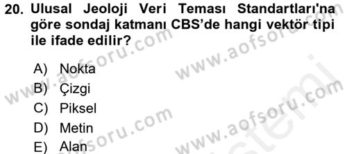 CBS Standartları ve Temel Mevzuat Dersi 2017 - 2018 Yılı (Final) Dönem Sonu Sınav Soruları 20. Soru